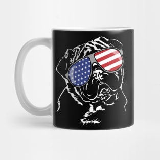 Proud Pug American Flag sunglasses patriotic dog Mug